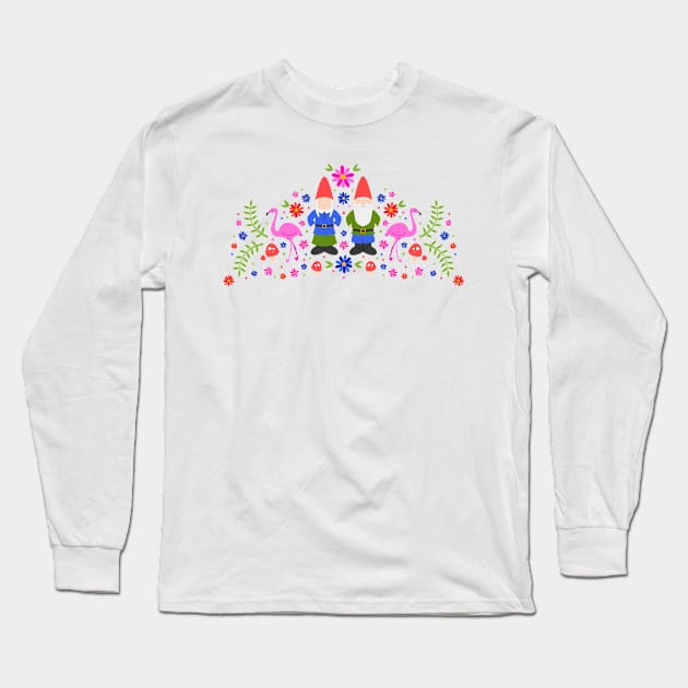 Gnome Sweet Gnomes Long Sleeve T-Shirt by robyriker